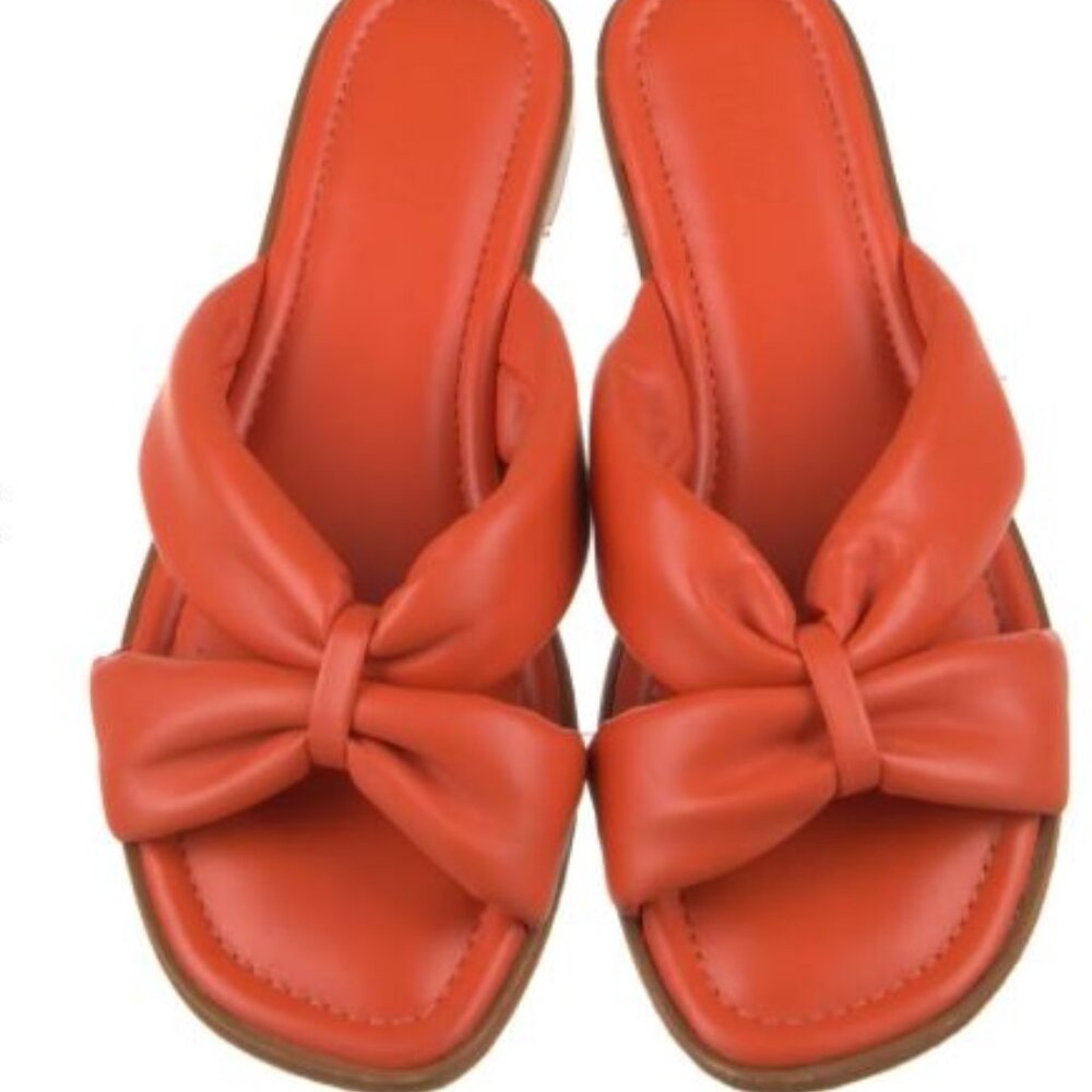 NWT | Schutz | Fairy Puffy Leather Slide | Orange | 5.5